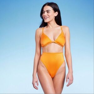 🏝️2PCS ORANGE METALLIC BIKINI